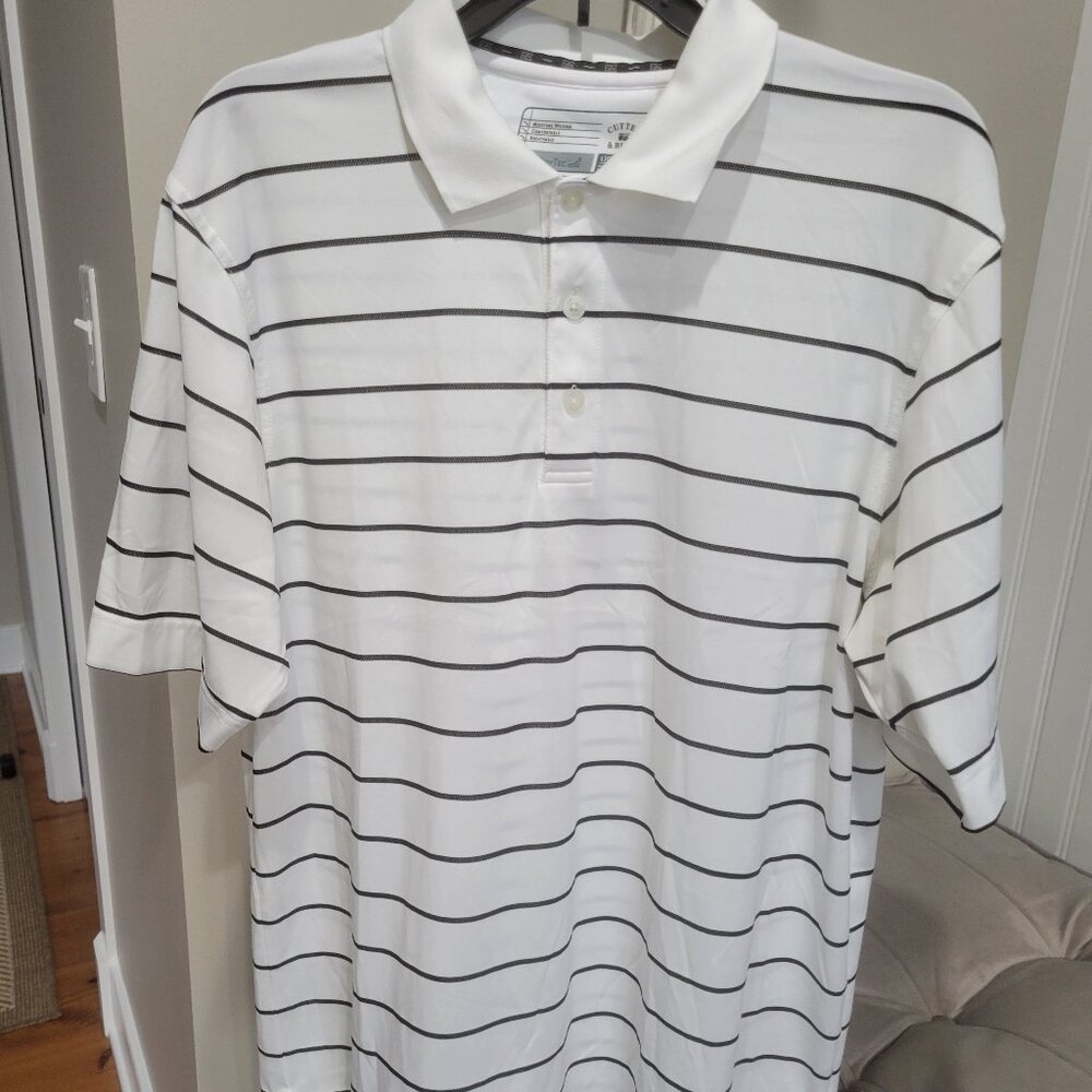 Men's Cutter & Buck River House Golf Polo Shirt Large CB Dry Tec Moisture Wick